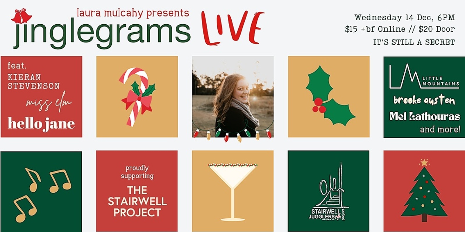 Banner image for Jinglegrams LIVE with Laura Mulcahy & Friends