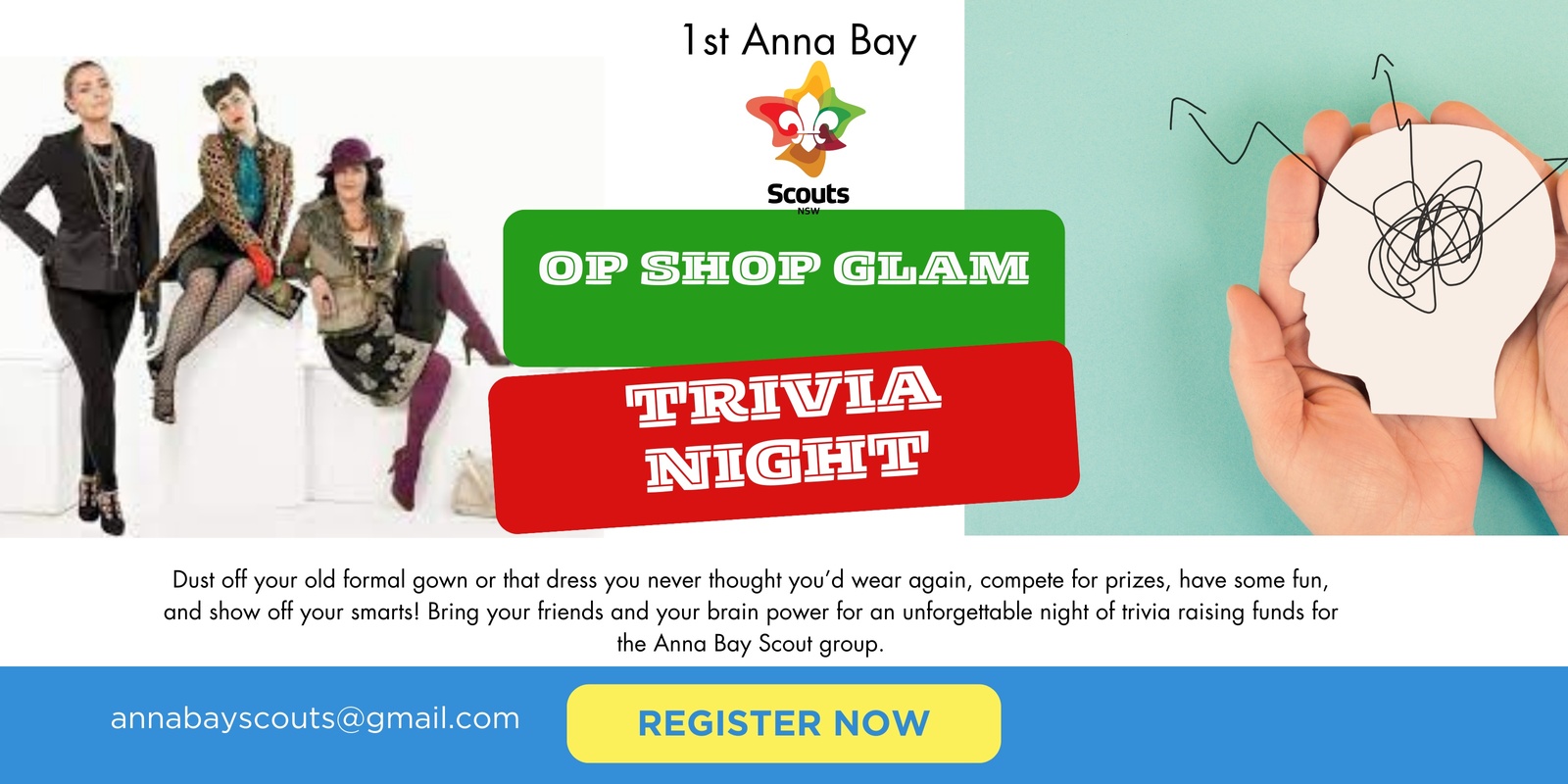 Anna Bay Scouts Op Shop Glam Trivia Night | Humanitix