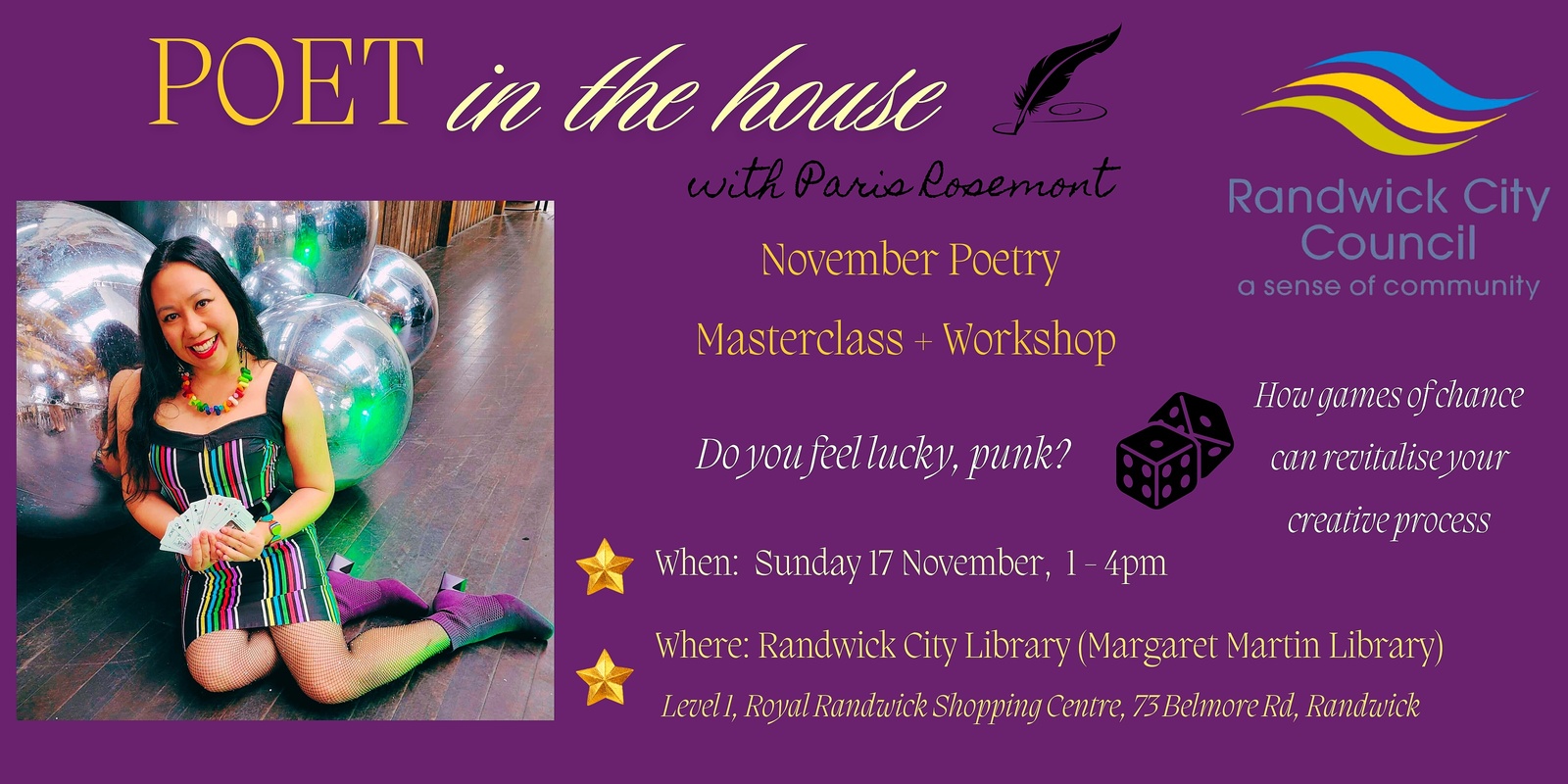 Banner image for Poet in the House (17 November) Take a Chance