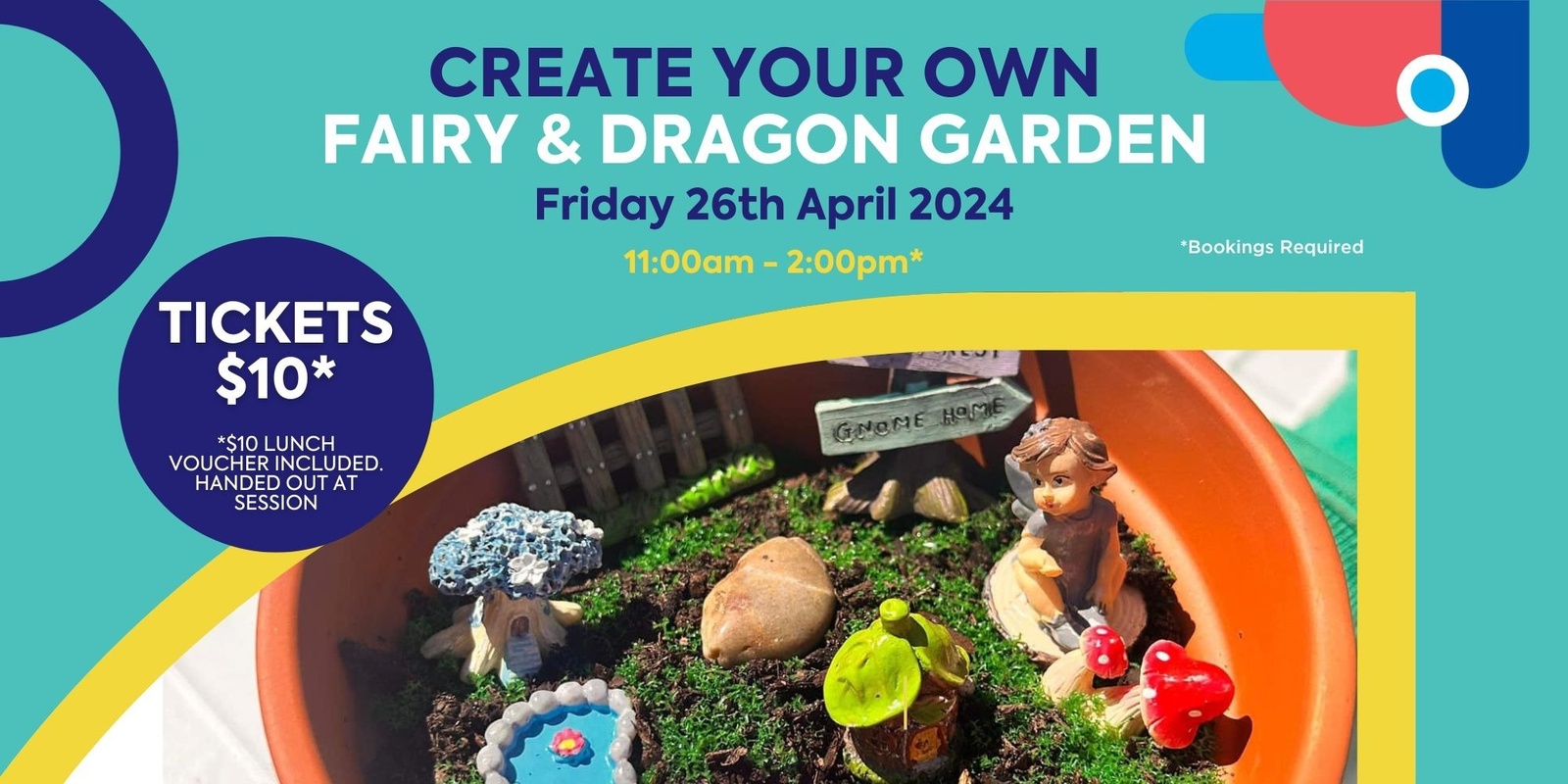 Banner image for School Holiday Fun @ Meadow Mews Plaza - Fairy & Dragon Gardens