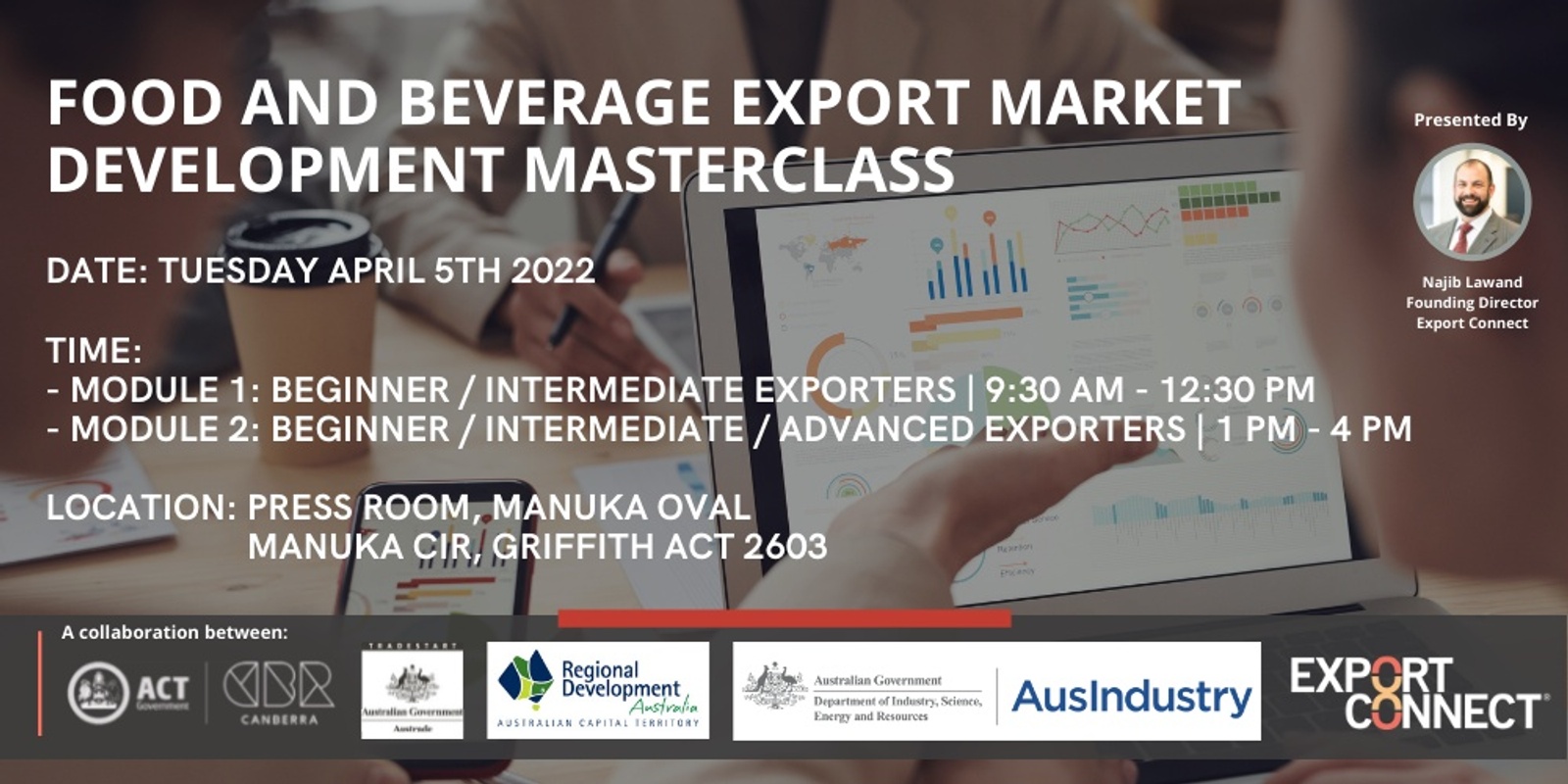 Banner image for ACT Food and Beverage Export Market Development Masterclass