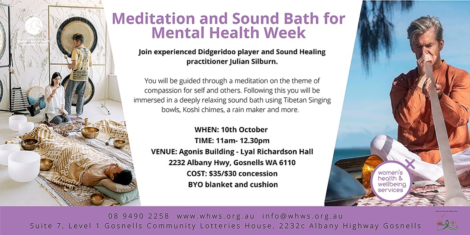 Banner image for Meditation and Sound Bath for Mental Health Week
