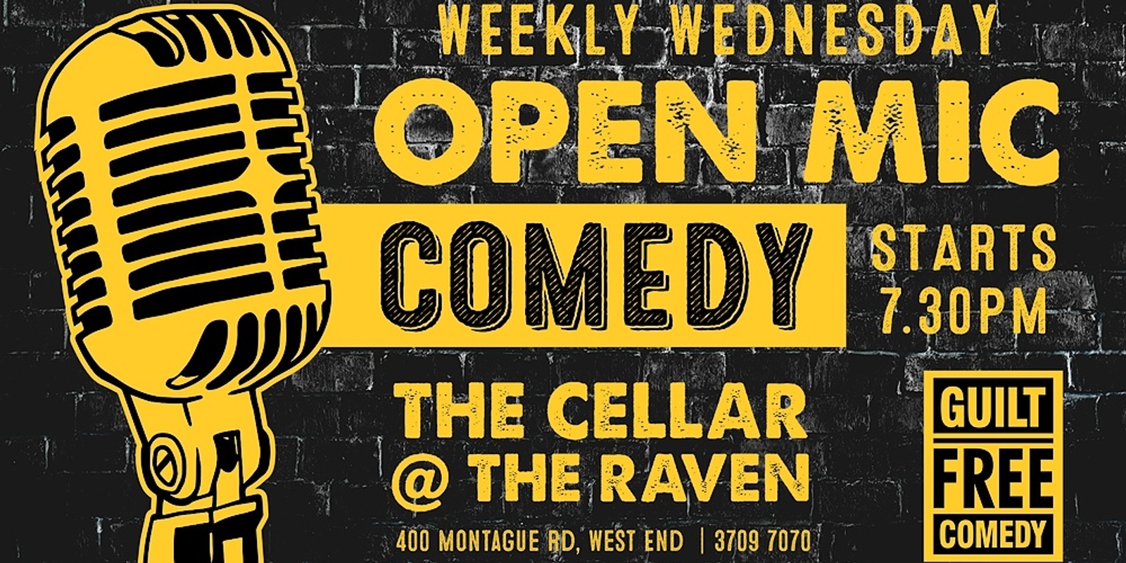 Weekly Wednesday Open Mic Night - May - Guilt Free Comedy Cellar