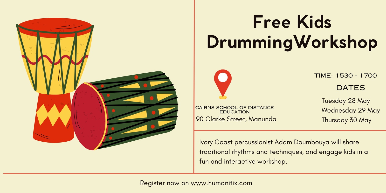 Banner image for Free Kids Drumming Workshop Day 2