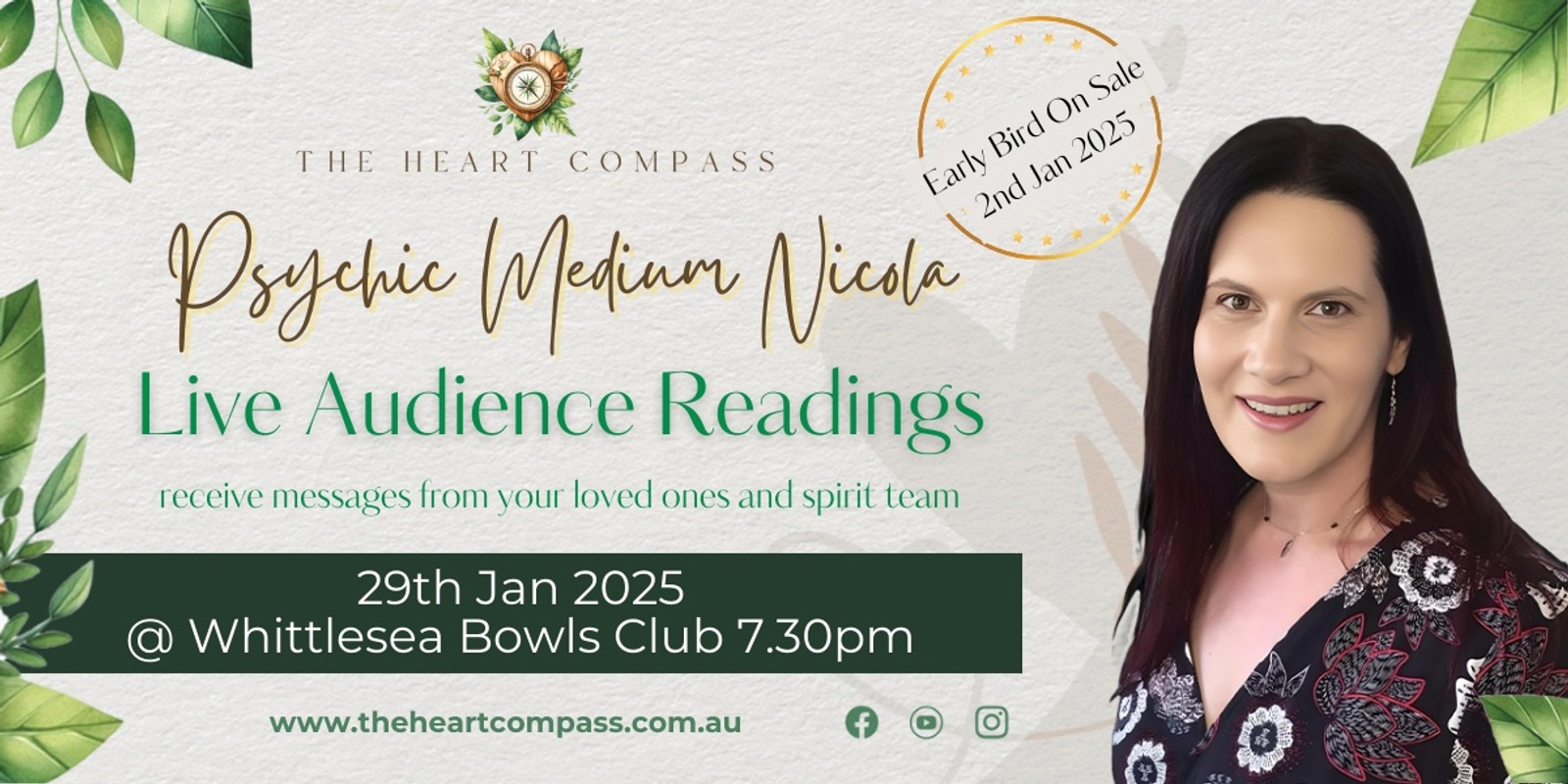 Banner image for Audience Readings with Psychic Medium Nicola - in WHITTLESEA