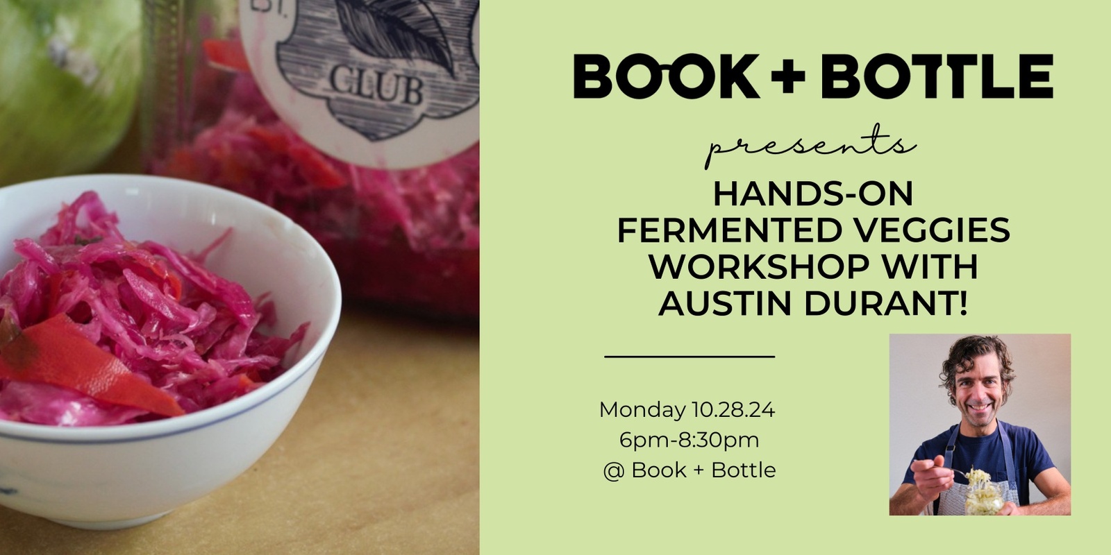 Banner image for Hands-On Fermented Veggies Workshop with Austin Durant!