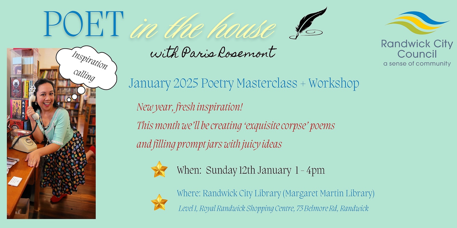 Banner image for Poet in the House (12 January) New Year, Fresh Inspiration