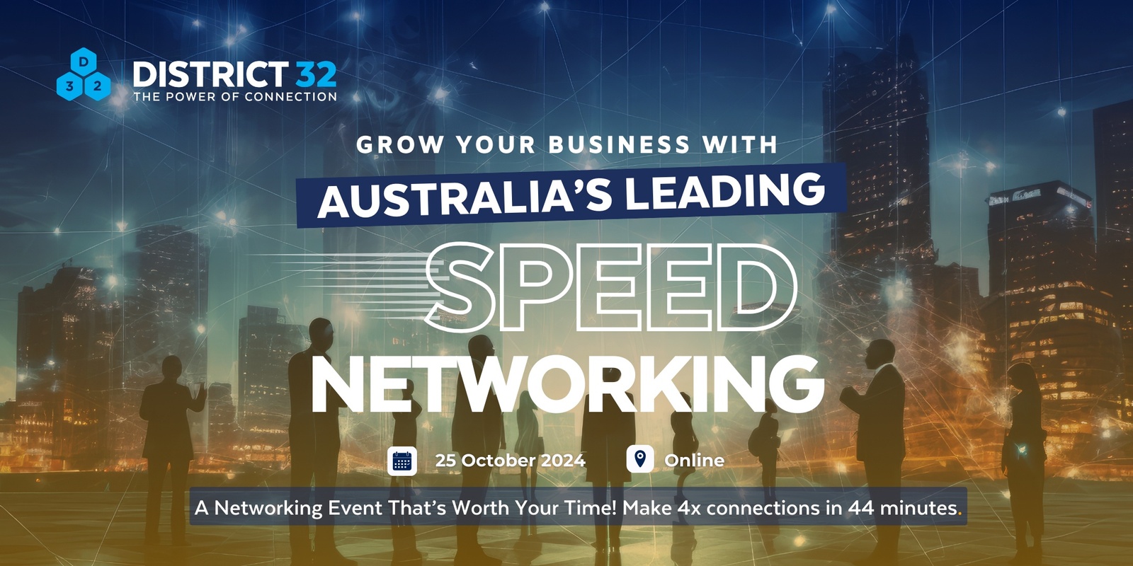 Banner image for Australia’s Leading Speed Networking Event – Online – Fri 25 Oct