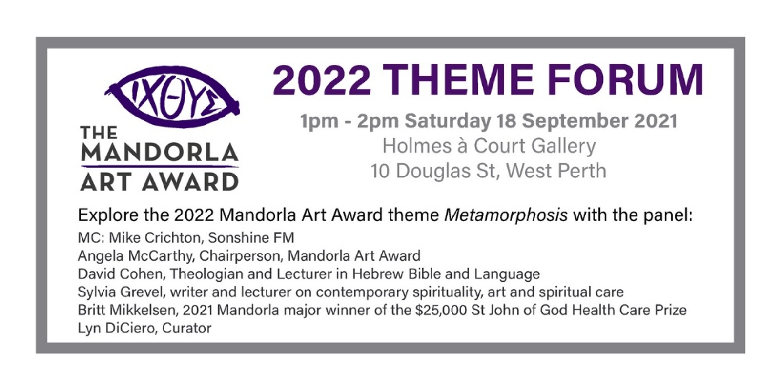 Banner image for Theme Forum 2022 Mandorla Art Award