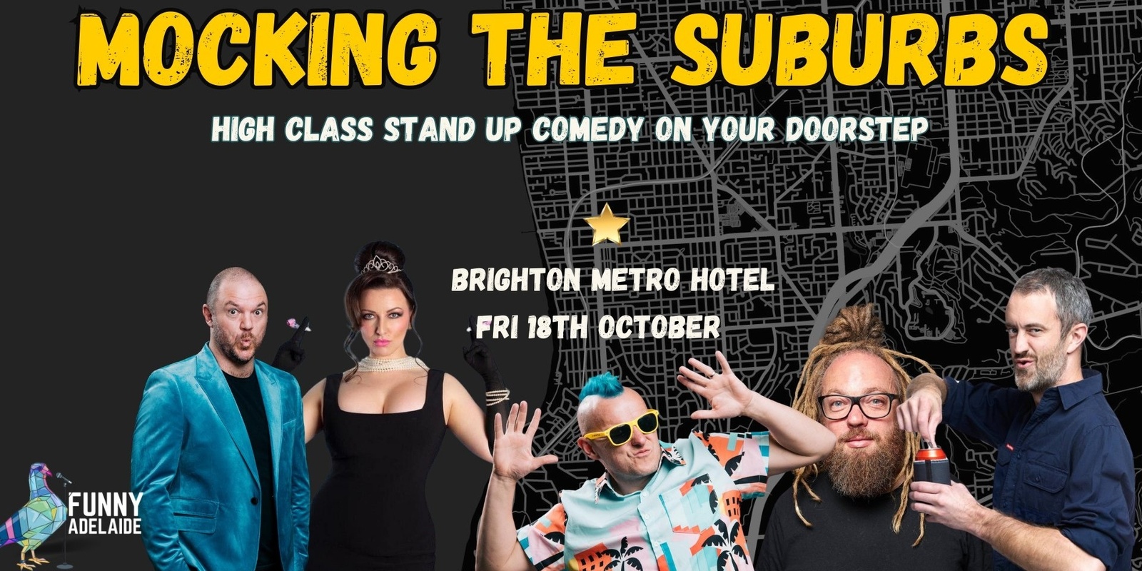 Banner image for Mocking The Suburbs┃Brighton Metro Hotel