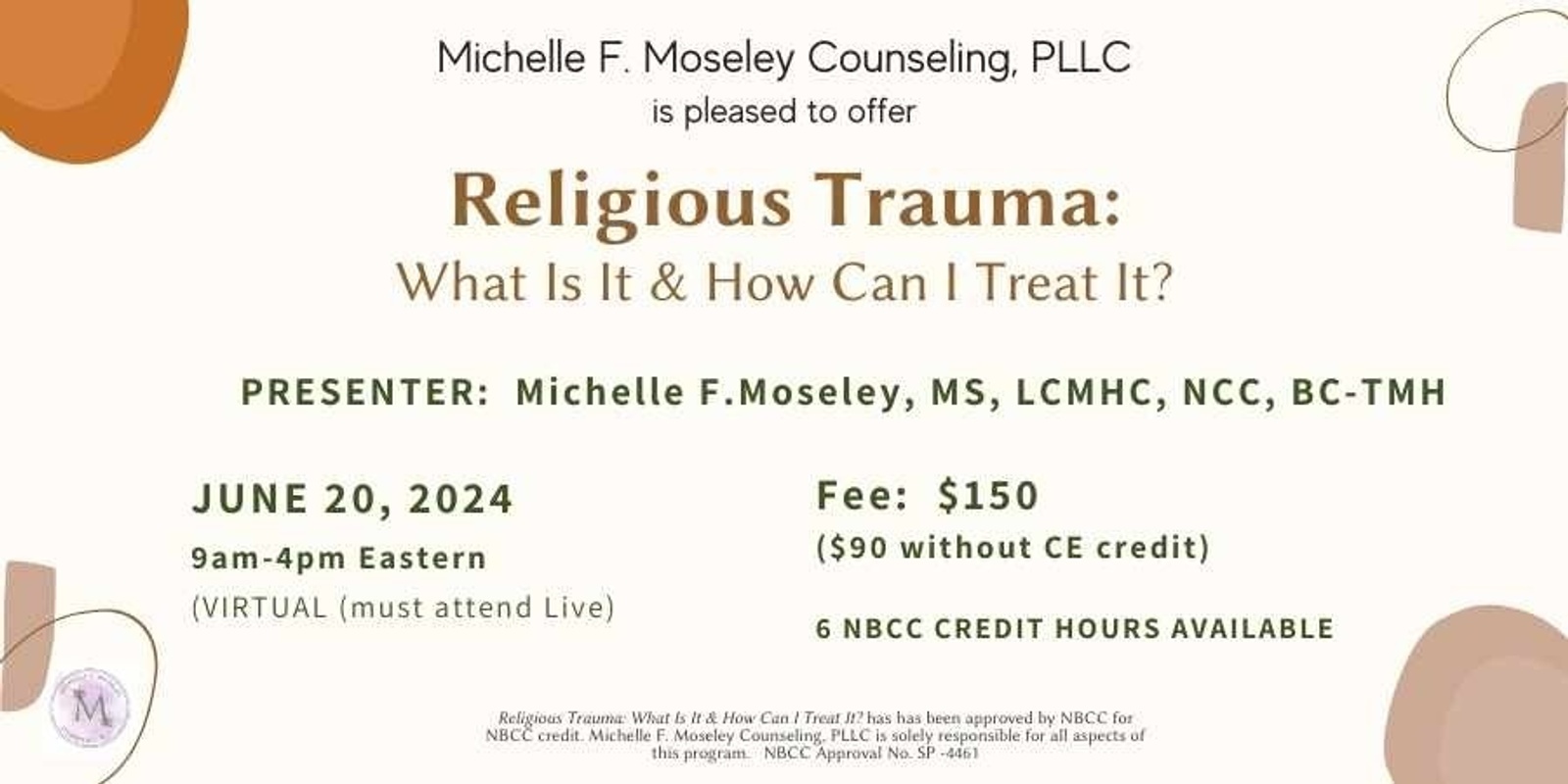 Banner image for Religious Trauma:  What Is it & How Can I Treat It?  (Continuing Education for Mental Health Providers)