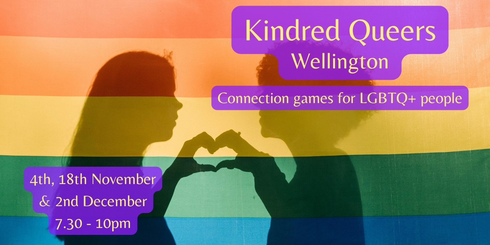 Banner image for Kindred Queers Wellington ~ Connection games for LGBTQ+ people