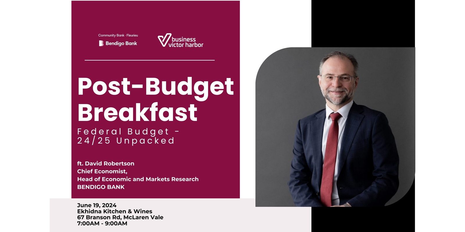 Banner image for Community Bank Fleurieu x BVH - Federal Budget 24/25 Unpacked Breakfast