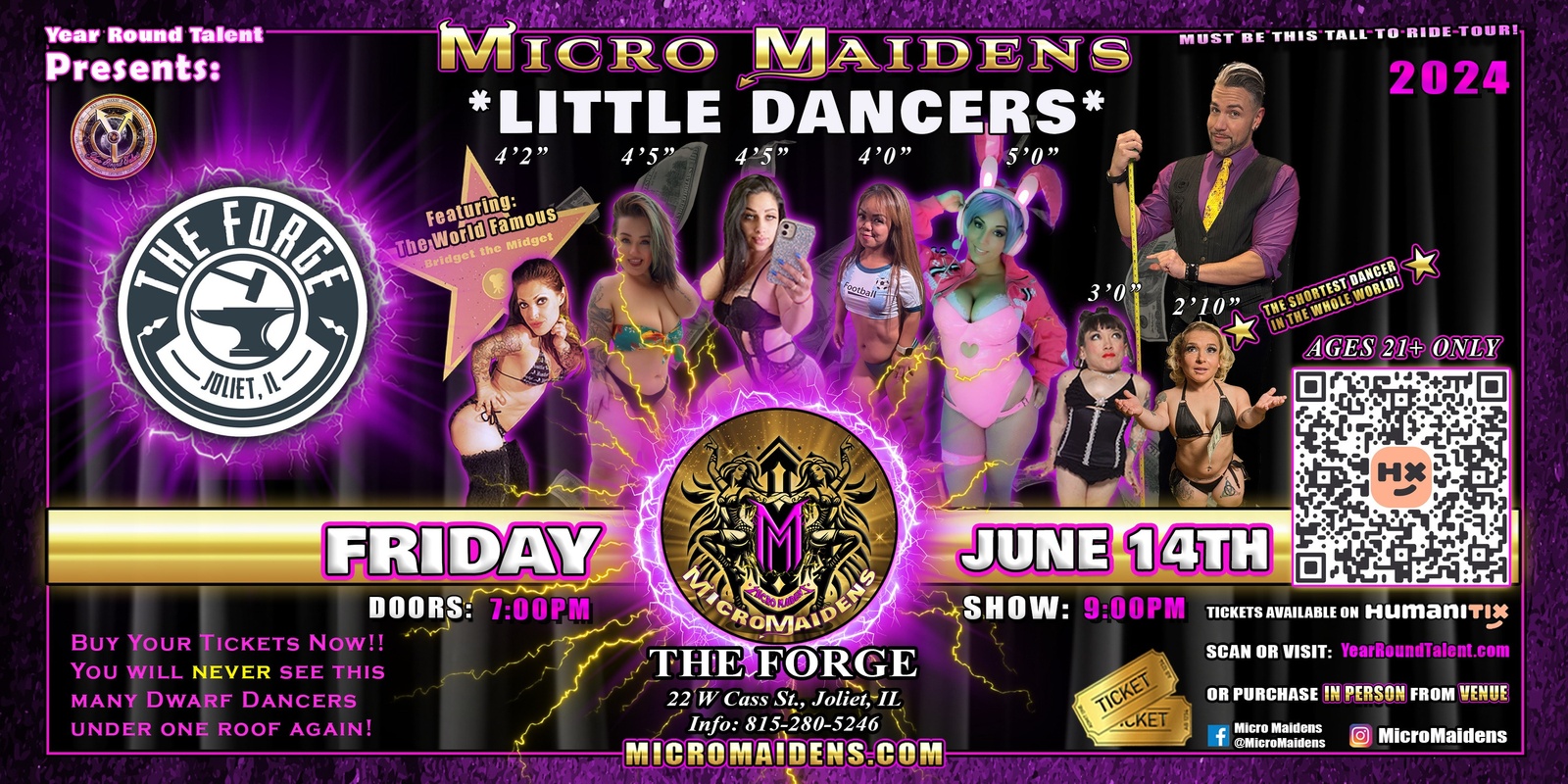 Banner image for Joliet, IL - Micro Maidens: The Show "Must Be This Tall to Ride!"