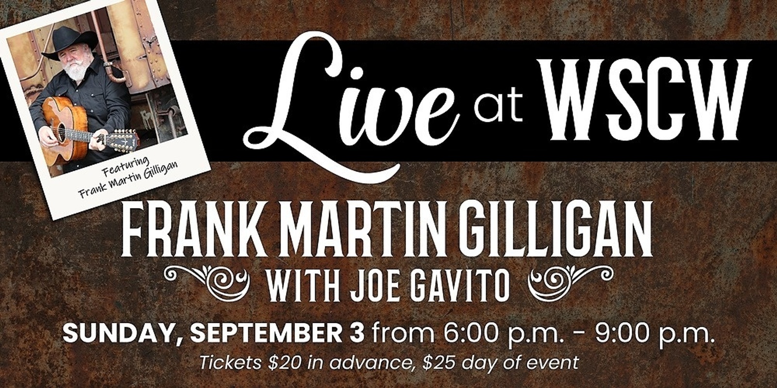 Banner image for Special Music Event: Frank Martin Gilligan with Joe Gavito September 3