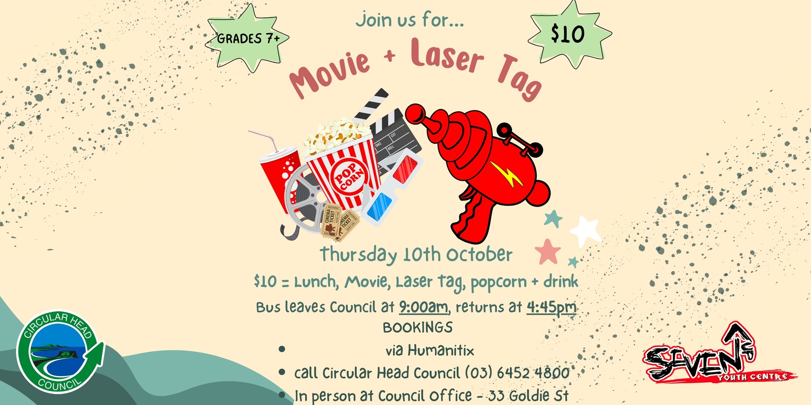 Banner image for October School Holidays - Movie + Laser Tag