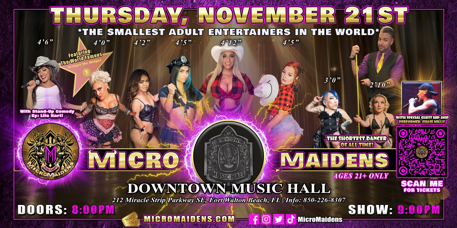 Banner image for Fort Walton Beach, FL - Micro Maidens: Dwarf Dancers @ Downtown Music Hall "The Only Micro Revue in the World!"