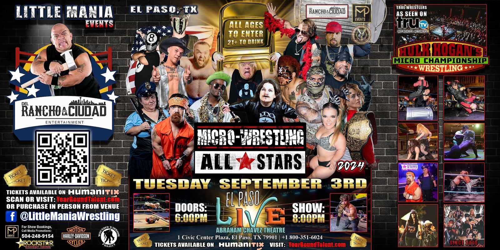 Banner image for El Paso, TX - Micro Wrestling All * Stars: Little Mania Tears Through the Theatre!