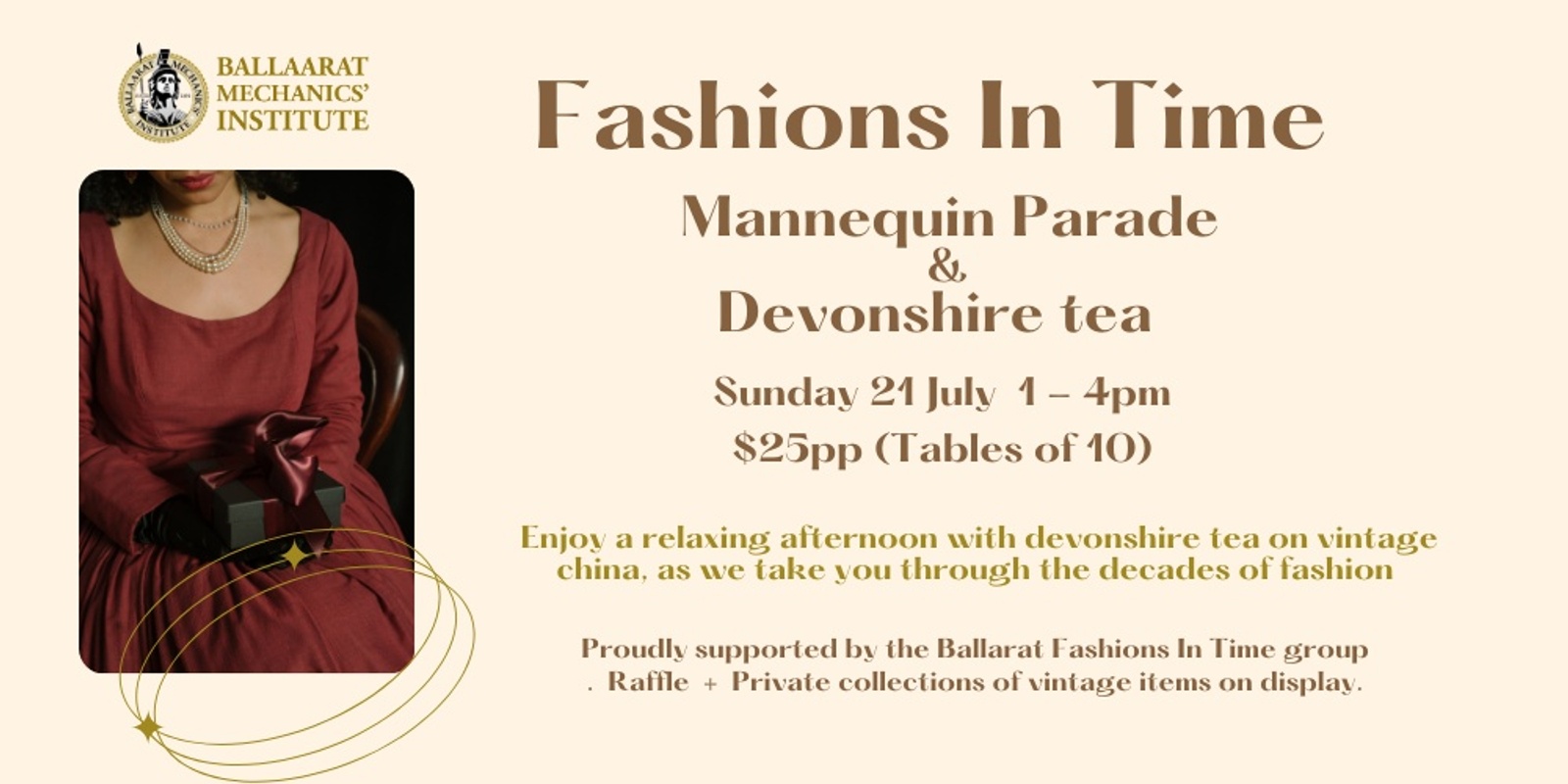 Banner image for Fashions In Time Mannequin Parade Fundraiser 2024