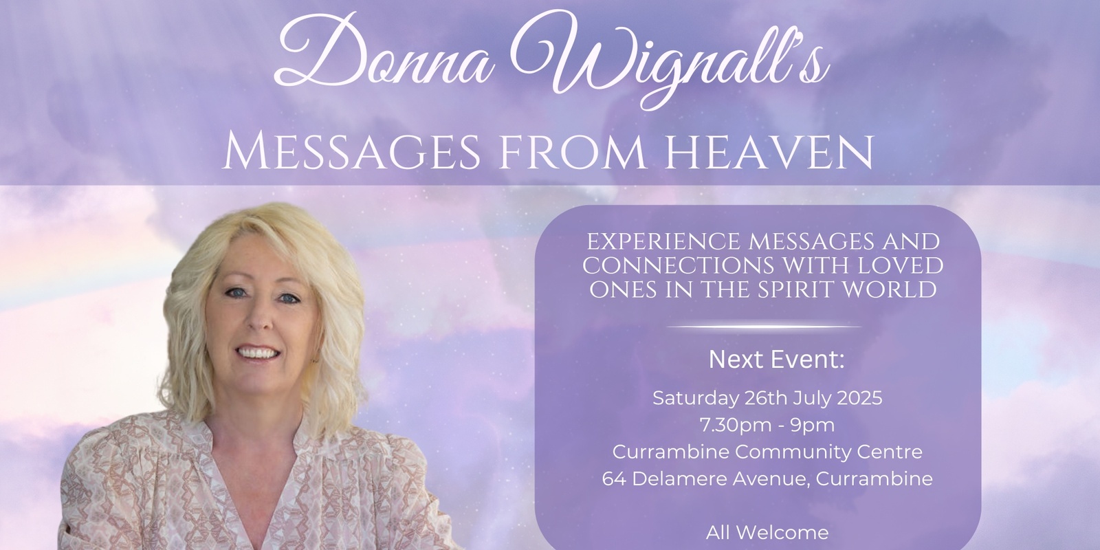 Banner image for Messages from Heaven presented by Donna Wignall - Currambine