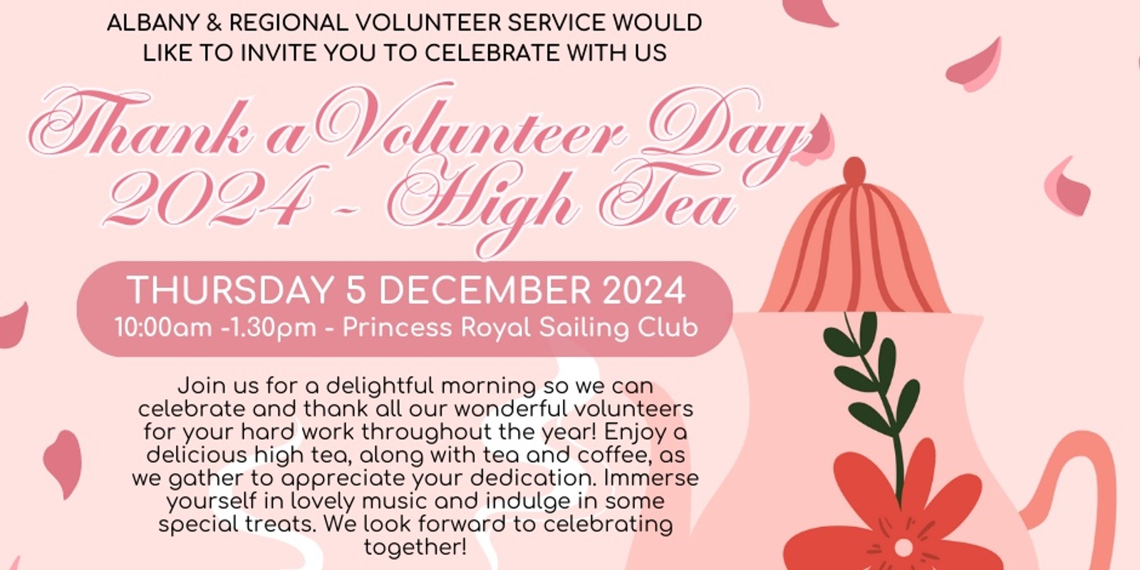 Banner image for Thank A Volunteer Day - Albany & Regional Volunteer Morning Tea Celebration.