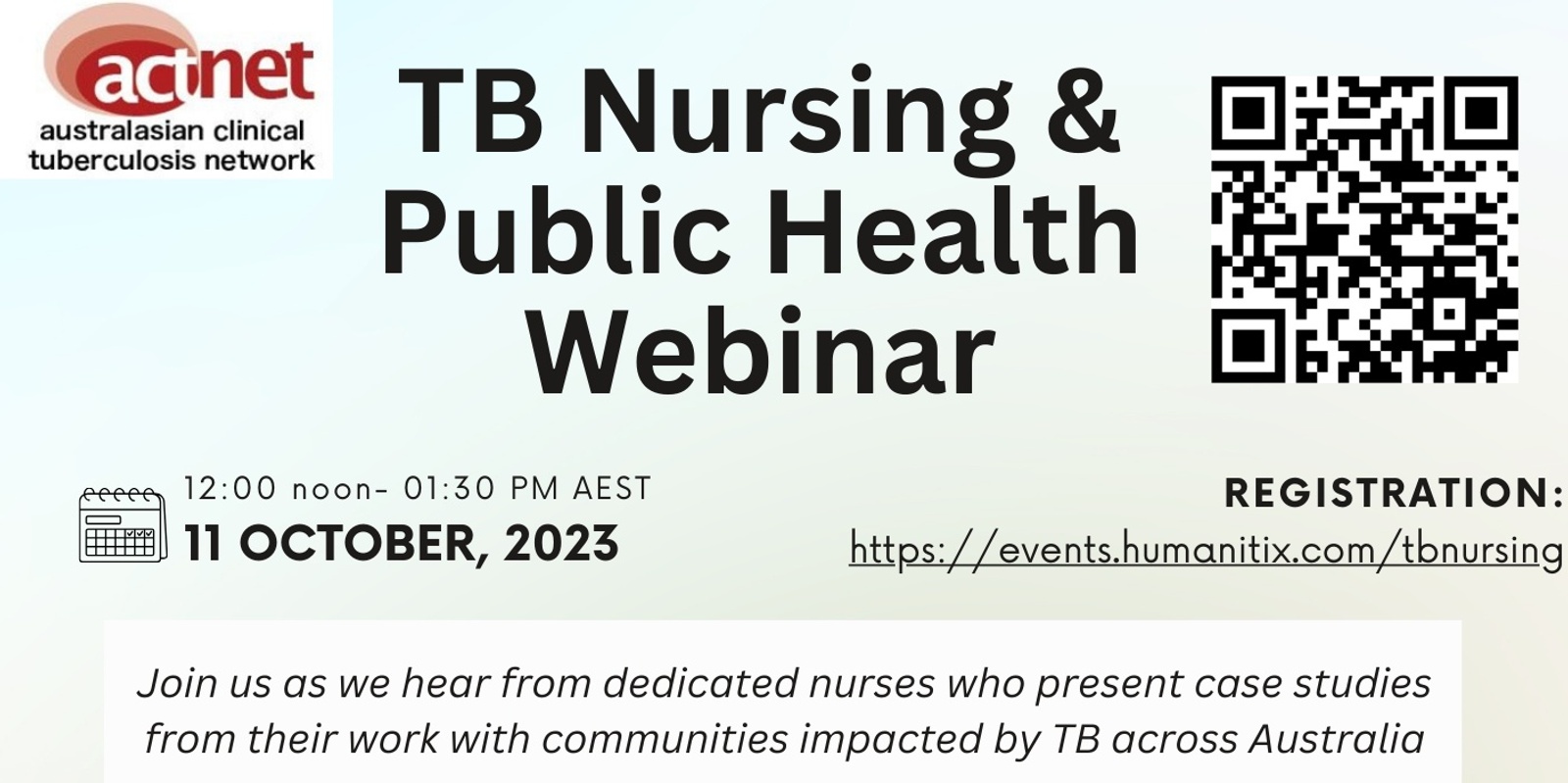 Banner image for ACTnet TB Nursing & Public Health Webinar