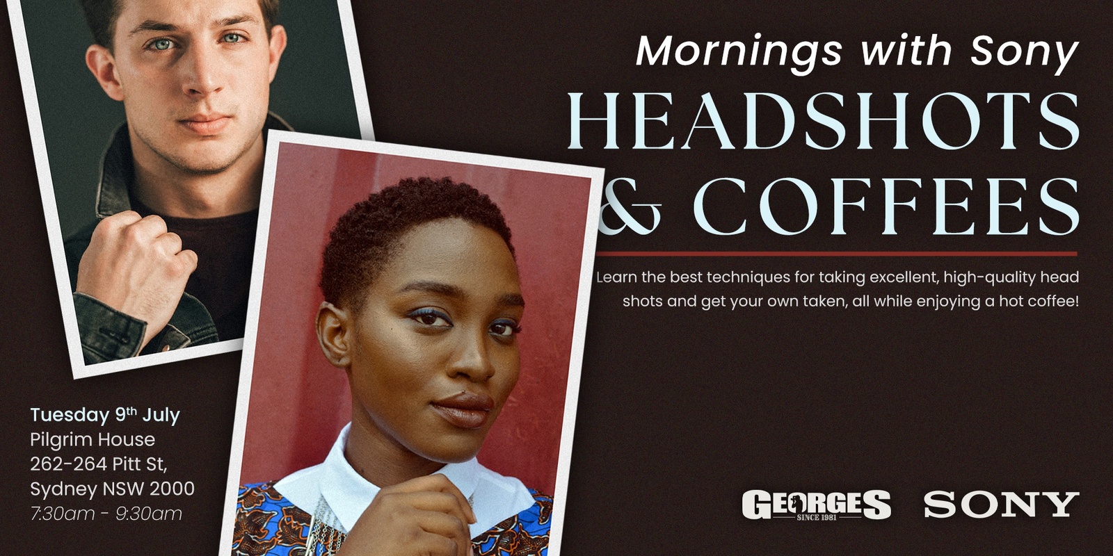 Banner image for Mornings with Sony — Learn to take a great headshots!