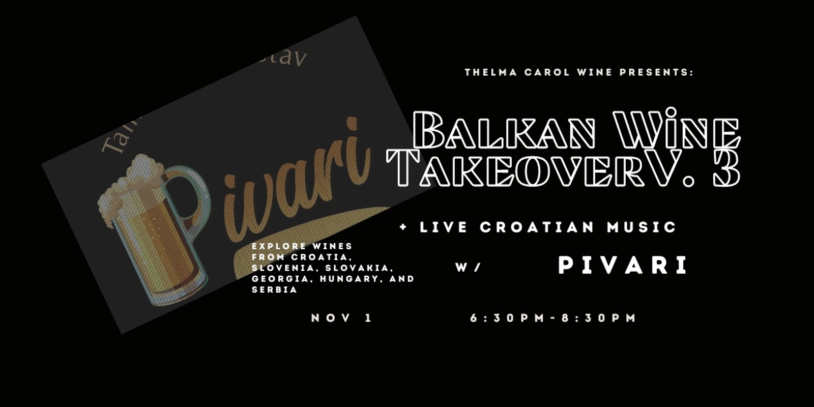 Banner image for Balkan Wine Takeover ft. Live Music with T.S Pivari 