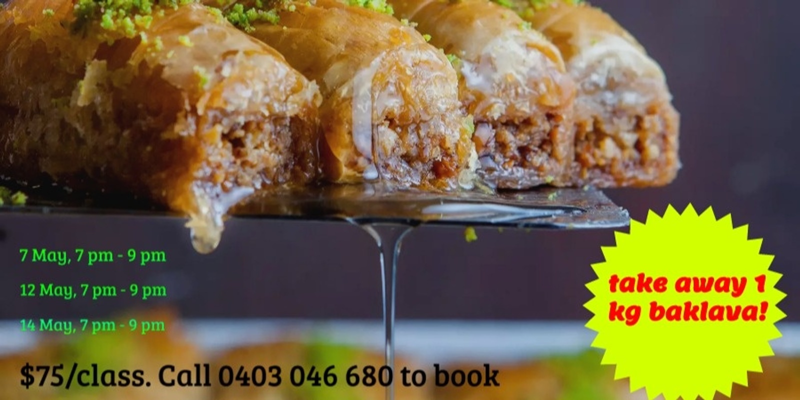 Banner image for Baklava and Gozleme Cooking Class