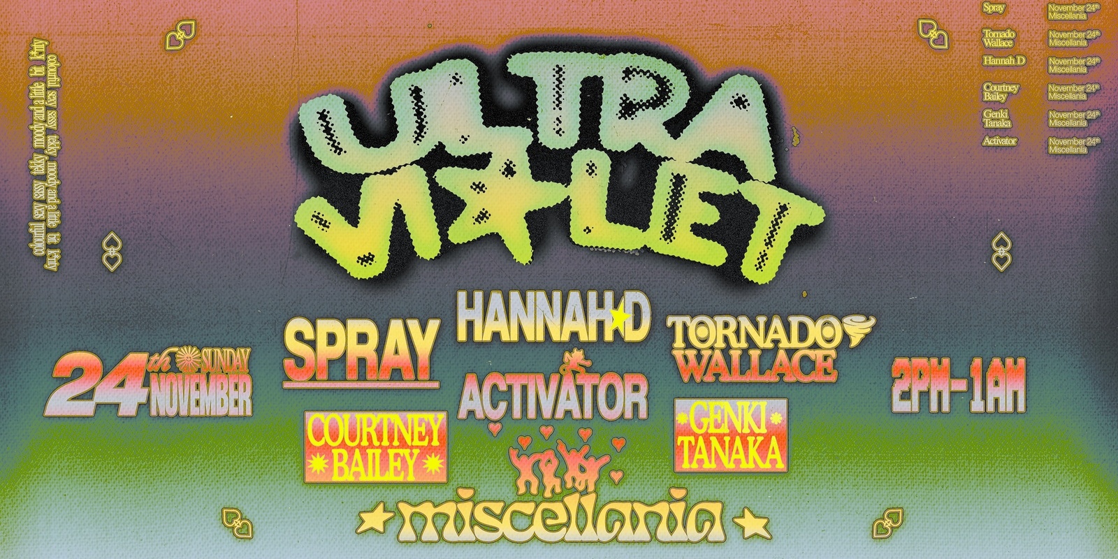 Banner image for Ultraviolet w/ Tornado Wallace and Spray