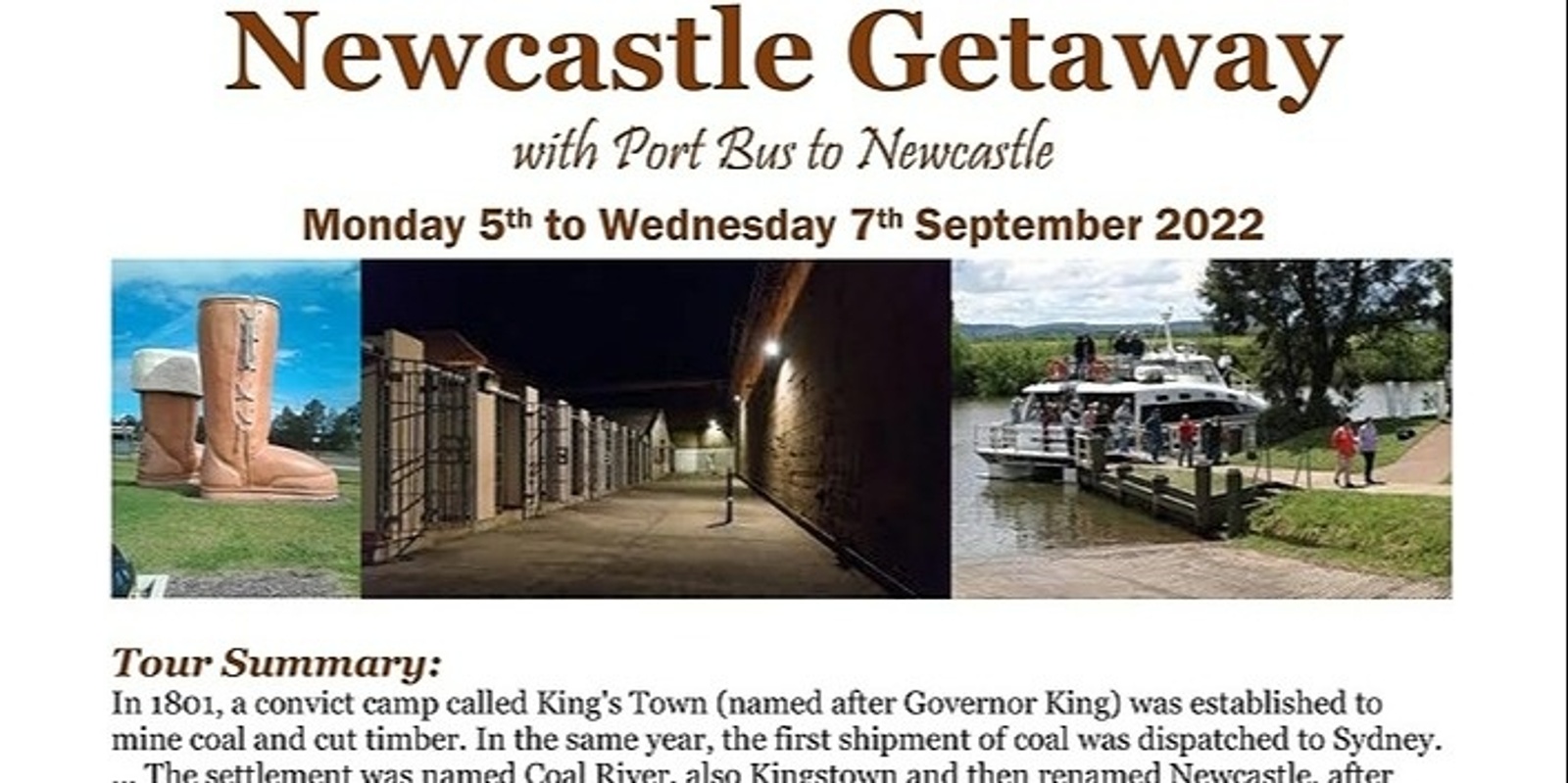 Banner image for Newcastle Getaway