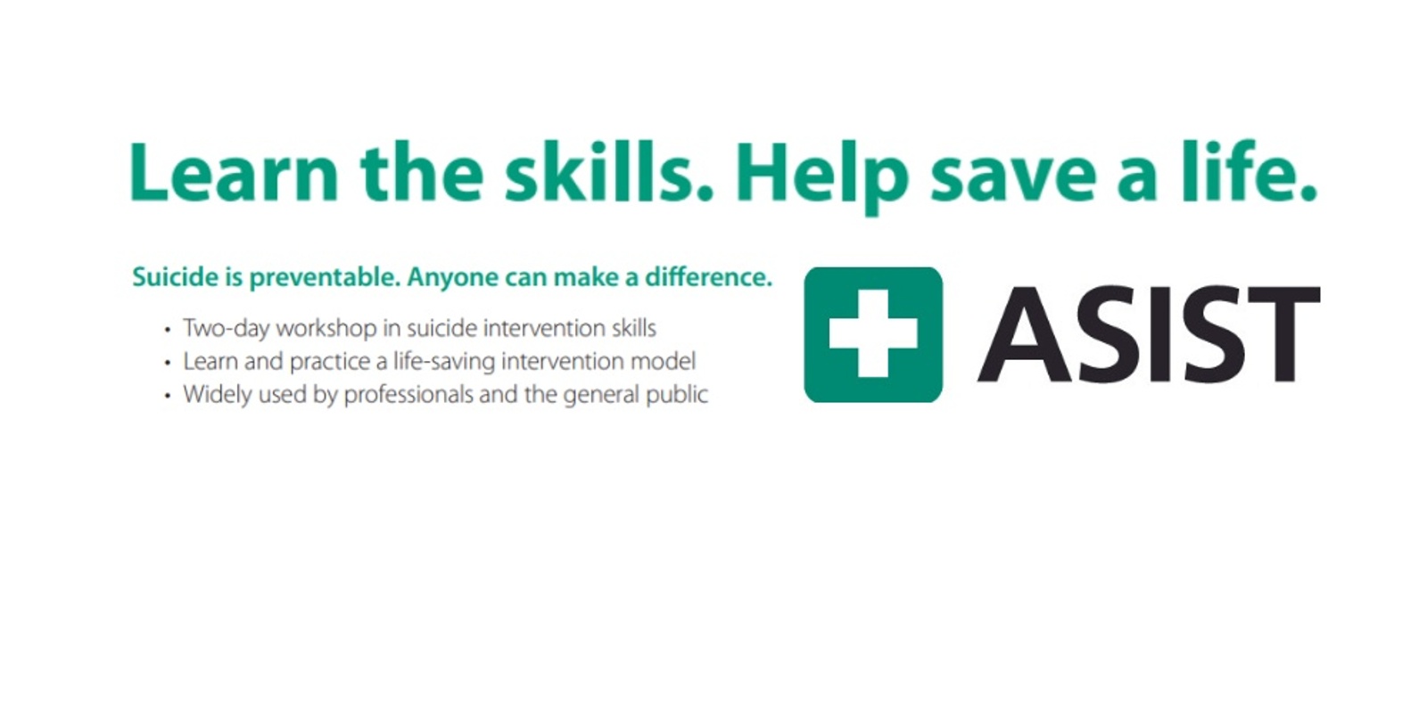 Banner image for Applied Suicide Intervention Skills Training (A.S.I.S.T.) 
