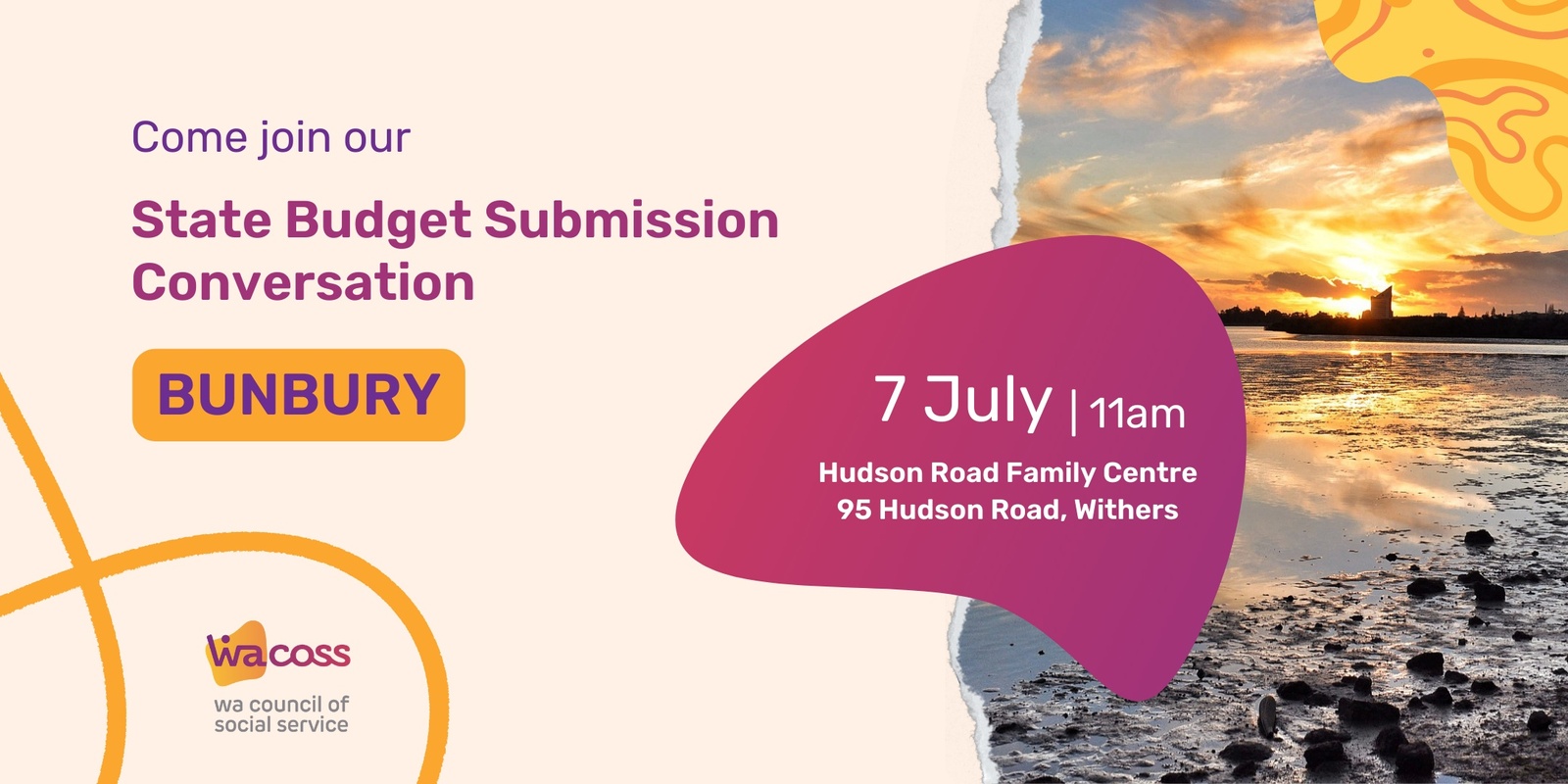 Banner image for Bunbury Conversation – WACOSS State Budget Submission