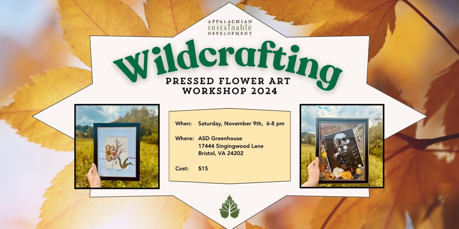 Banner image for Wildcraffting Workshop: Pressed Flower Art