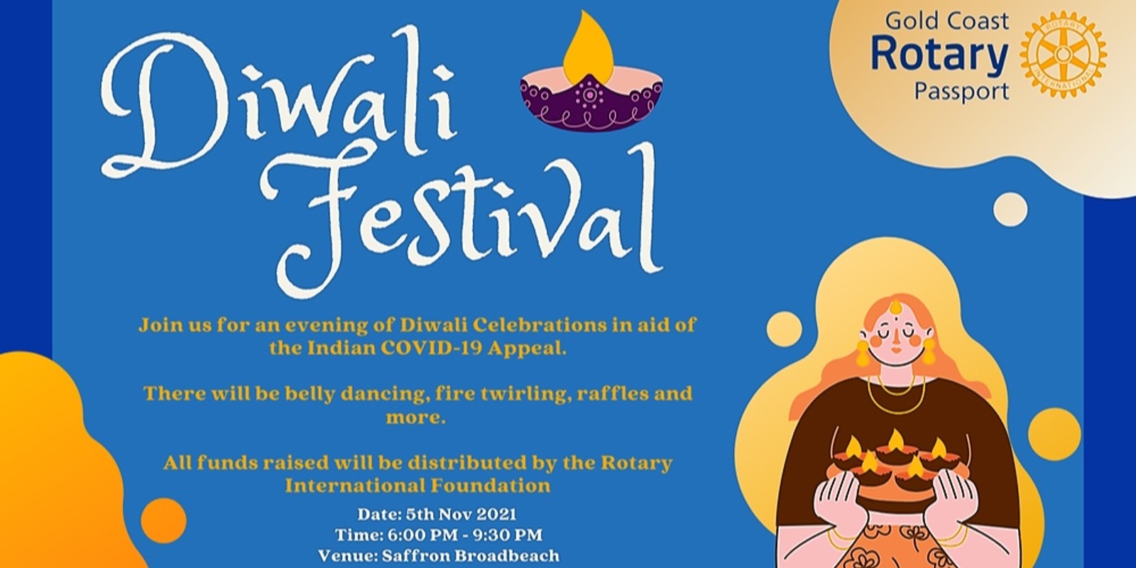Banner image for Diwali Festival hosted by Gold Coast Passport Club (Fundraiser)
