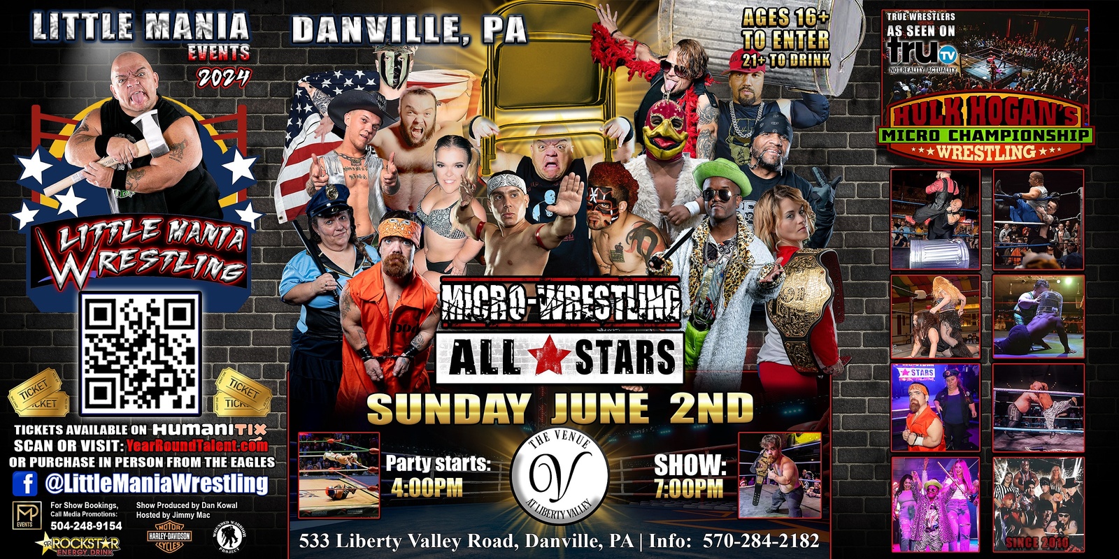 Banner image for Danville, PA - Micro-Wrestling All * Stars, Show: Little Mania Rips Through the Ring!