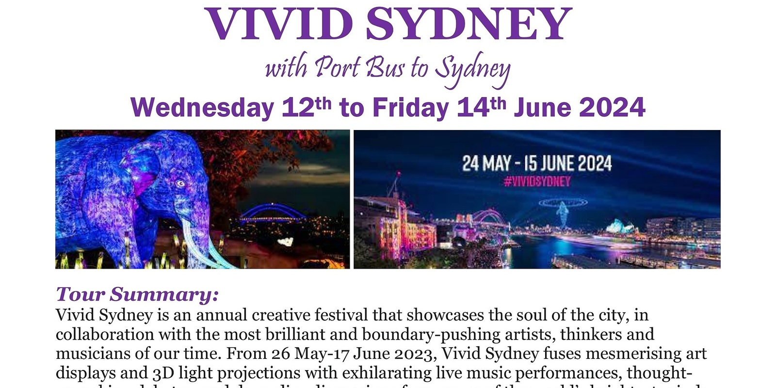 Banner image for VIVID Sydney 2024 Tour