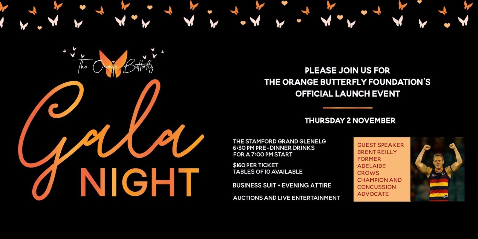 Banner image for The Orange Butterfly Foundation's Gala Dinner Launch