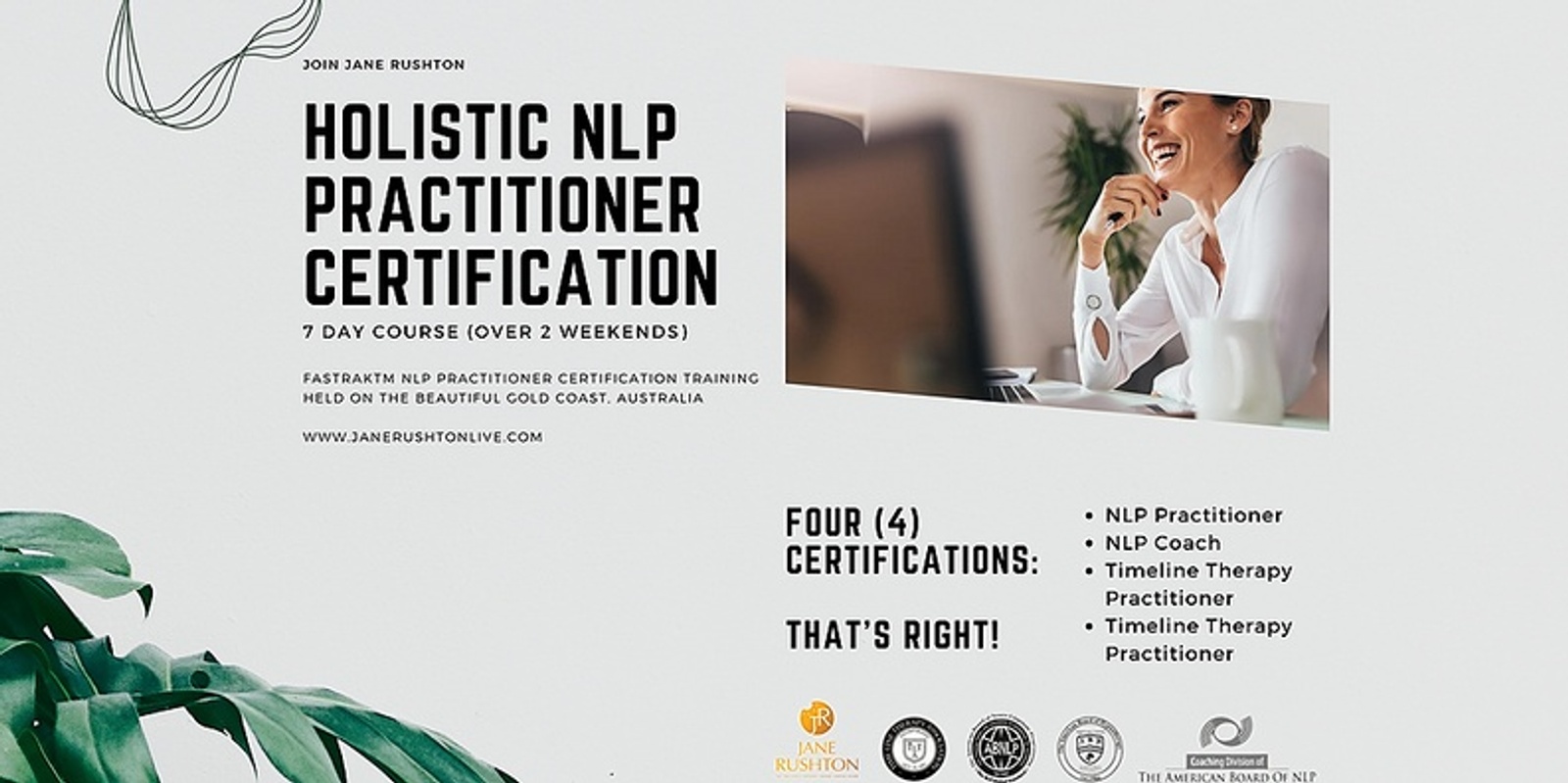 Banner image for HOLISTIC NLP + COACHING, TLT PRACTITIONER 7DAY CERTIFICATION