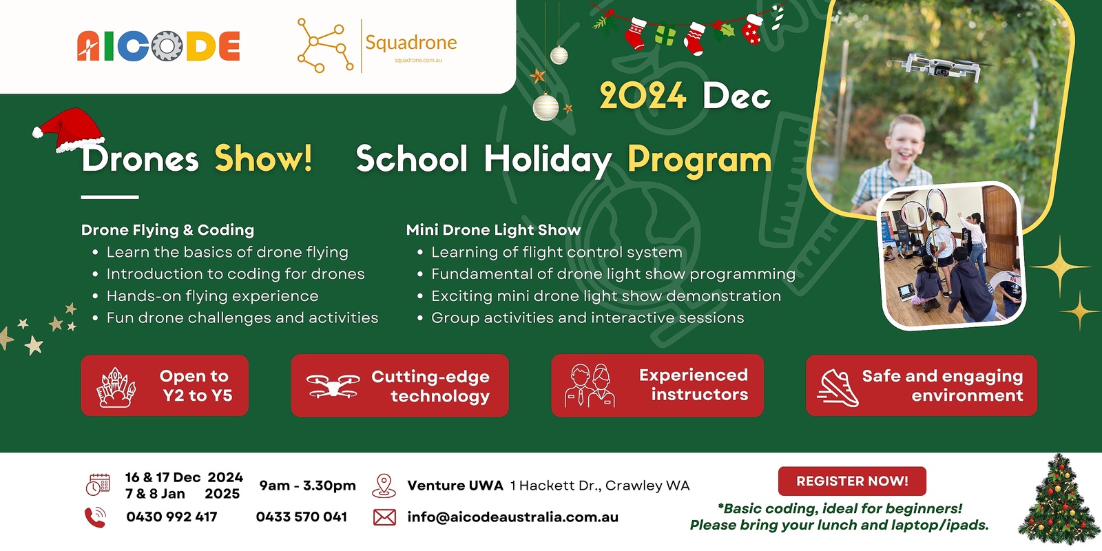 Banner image for Drones Show - 2024 December 2-Day School Holiday Program (Beginner Level)!