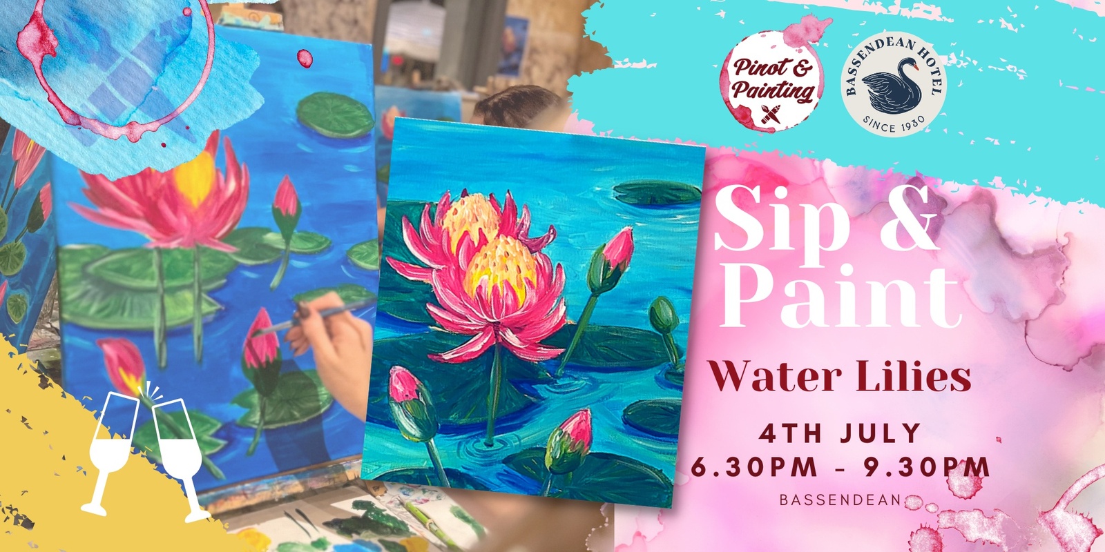 Banner image for Water Lilies - Sip & Paint @ The Bassendean Hotel