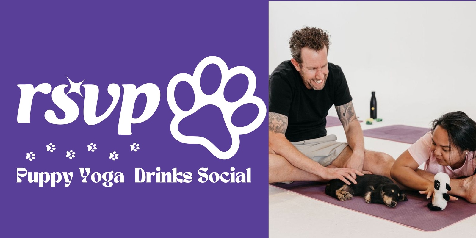 Banner image for RSVP 'Puppy Yoga & Drinks Social' Event