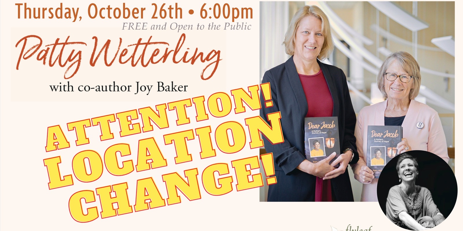 Banner image for Patty Wetterling & Joy Baker Book Signing, "Dear Jacob"