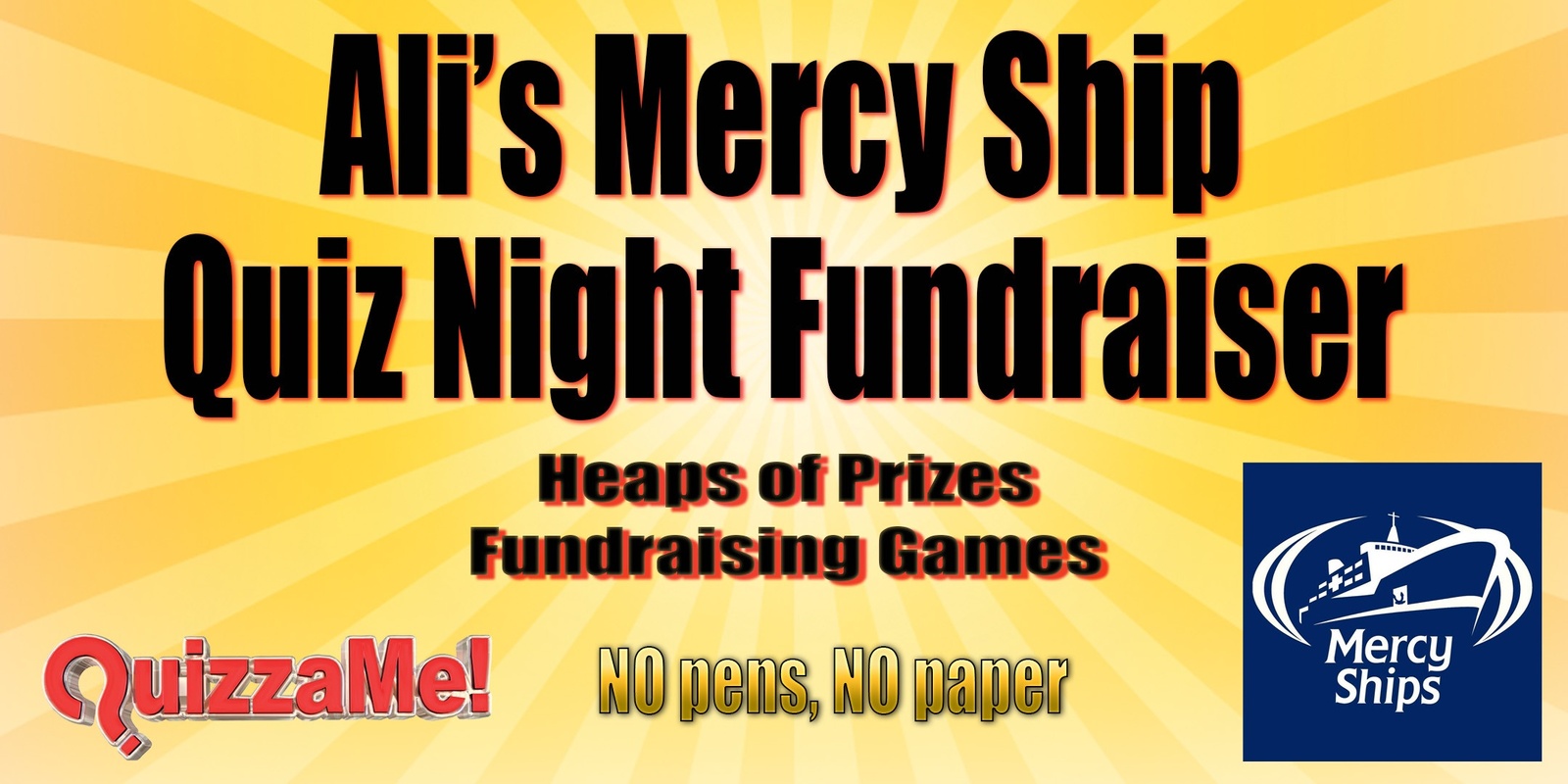 Banner image for Ali’s Mercy Ship Quiz Night Fundraiser