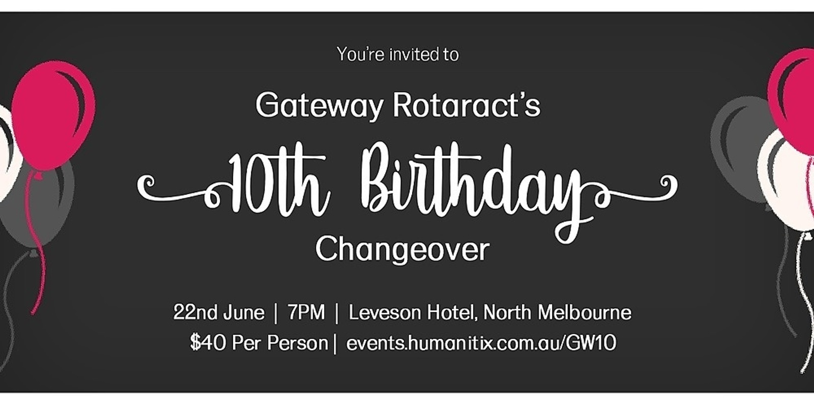 Banner image for Gateway Rotaract 10th Birthday Changeover