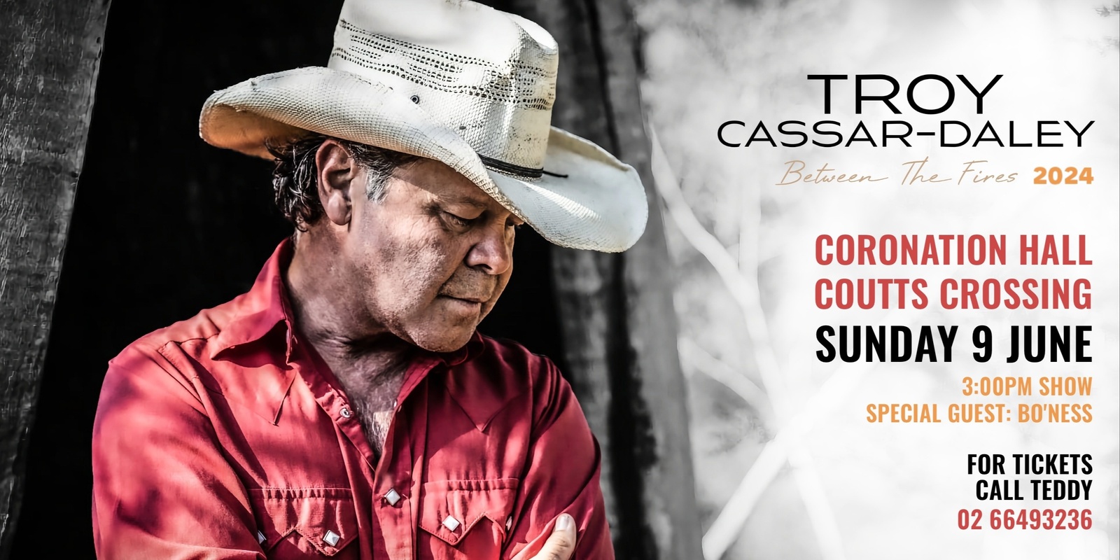 Banner image for Troy Cassar-Daley - Between the Fires tour 2024