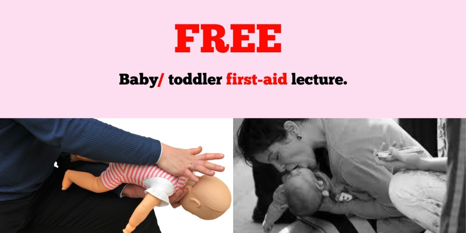 Banner image for Clarkson Library FREE Baby/ toddler first-aid lecture