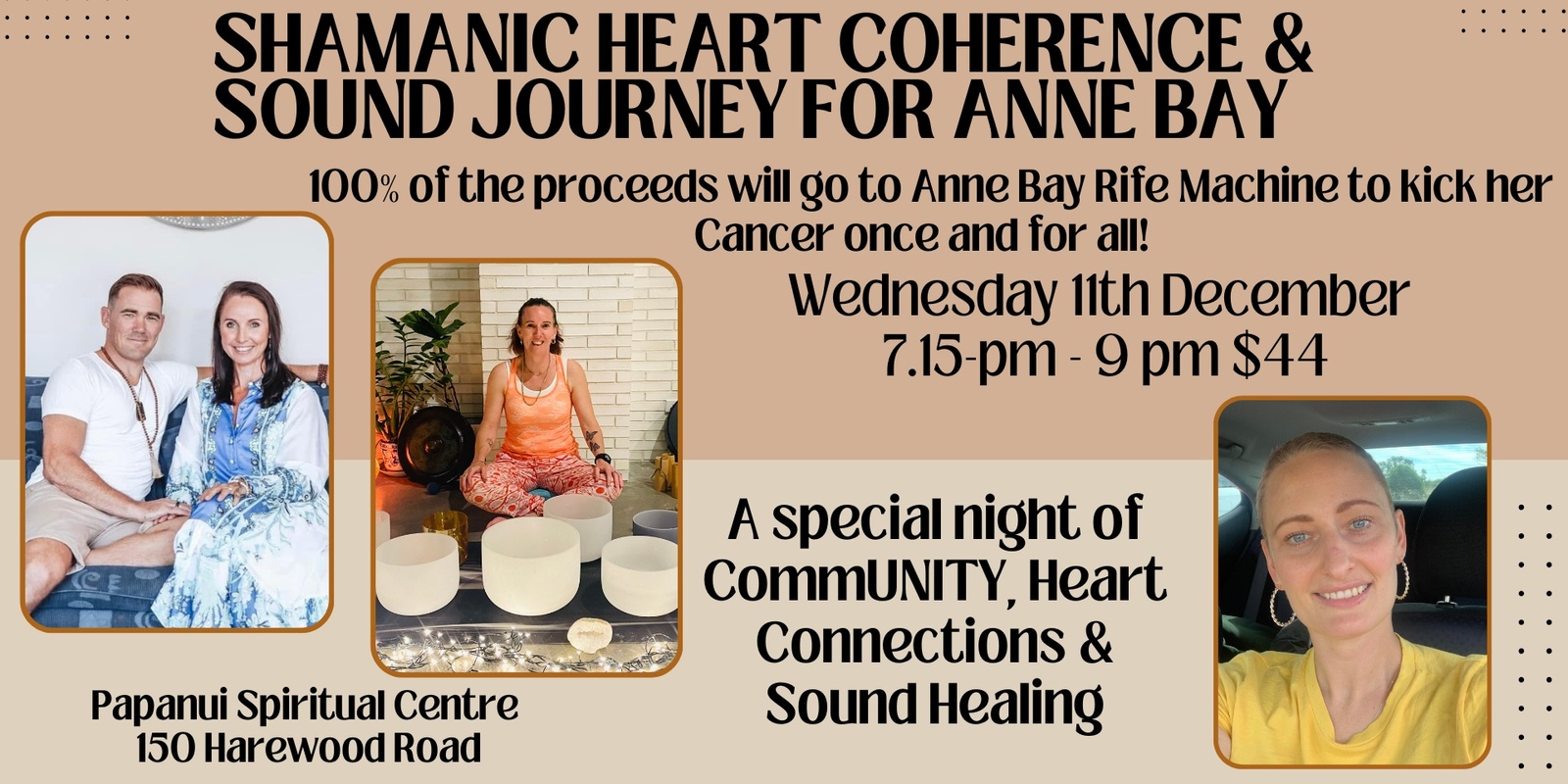 Banner image for Shamanic Heart Coherence & Sound Journey for Anne Bay