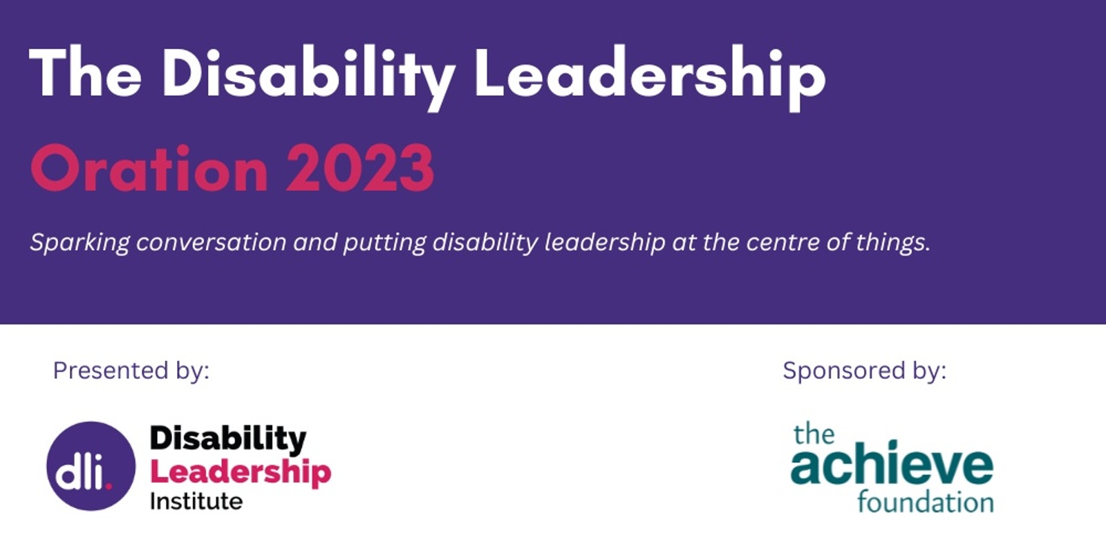 Banner image for The Disability Leadership Oration 2023