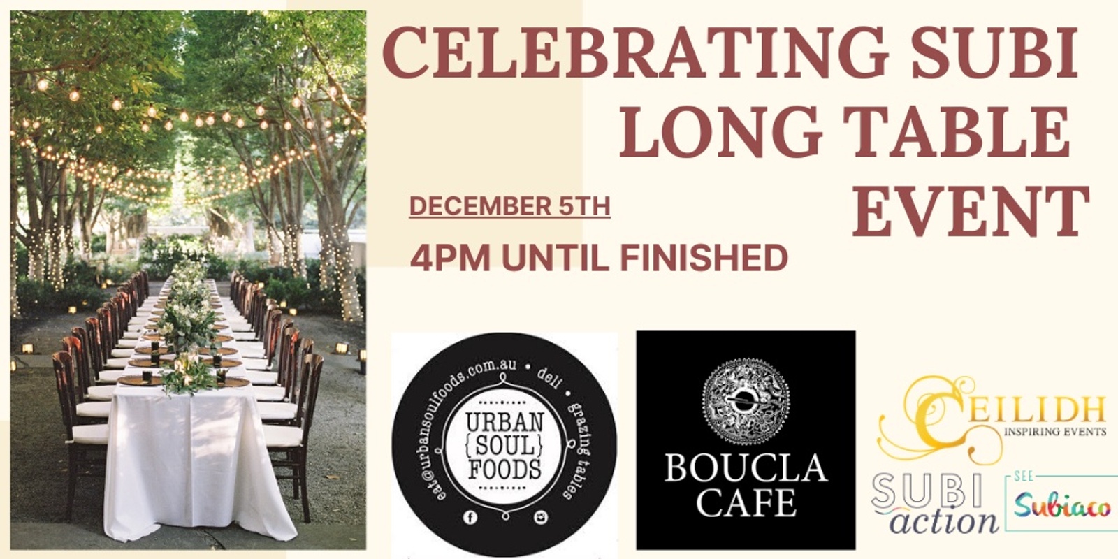 Banner image for Celebrating Subi Long Table Event